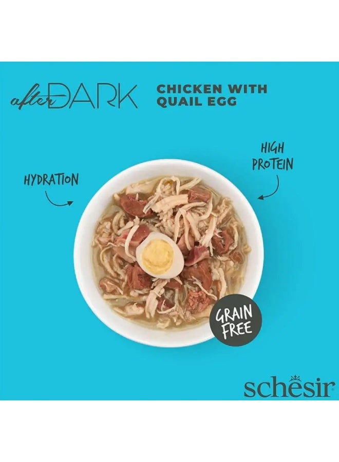 Caesar Cheezer After Dark Canned Chicken and Quail Eggs in Gravy for Adult Cats - Image 2